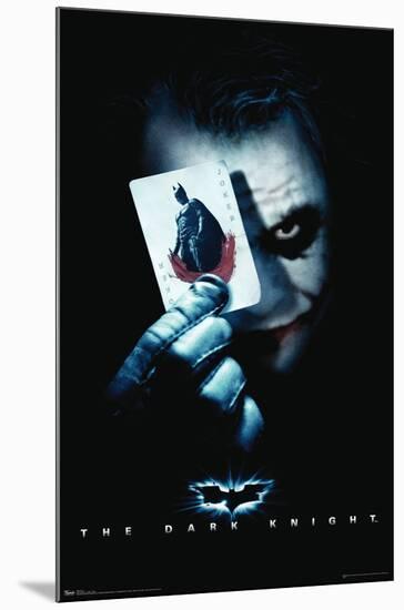DC Comics Movie - The Dark Knight - The Joker with Batman Playing Card-Trends International-Mounted Poster