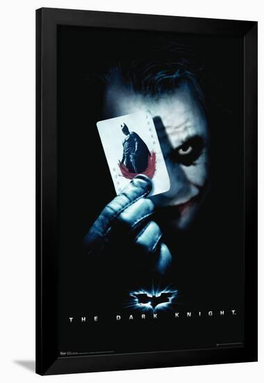 DC Comics Movie - The Dark Knight - The Joker with Batman Playing Card-Trends International-Framed Poster