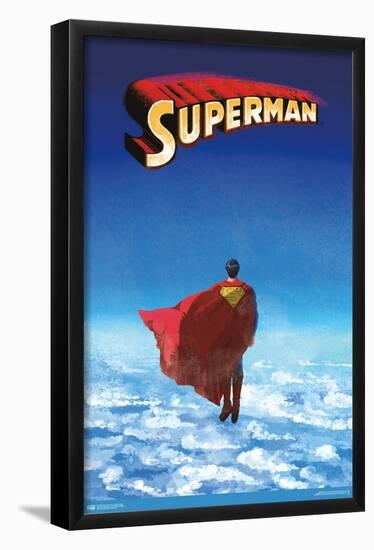 DC Comics - Superman - Skyline Clouds-Trends International-Framed Poster