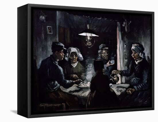 De Aardappeleters (The Potato Eaters)-Vincent van Gogh-Framed Stretched Canvas