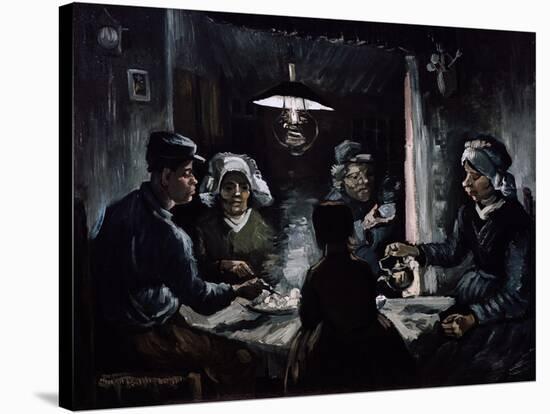 De Aardappeleters (The Potato Eaters)-Vincent van Gogh-Stretched Canvas