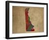 DE Colorful Counties-Red Atlas Designs-Framed Giclee Print