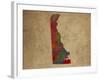 DE Colorful Counties-Red Atlas Designs-Framed Giclee Print