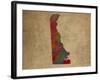 DE Colorful Counties-Red Atlas Designs-Framed Giclee Print