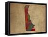 DE Colorful Counties-Red Atlas Designs-Framed Stretched Canvas