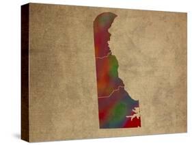 DE Colorful Counties-Red Atlas Designs-Stretched Canvas