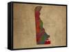DE Colorful Counties-Red Atlas Designs-Framed Stretched Canvas