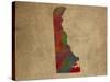 DE Colorful Counties-Red Atlas Designs-Stretched Canvas