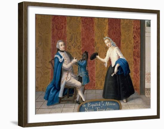 De Español y Alvina, Negro Torna Atrás, 18th Century-null-Framed Giclee Print