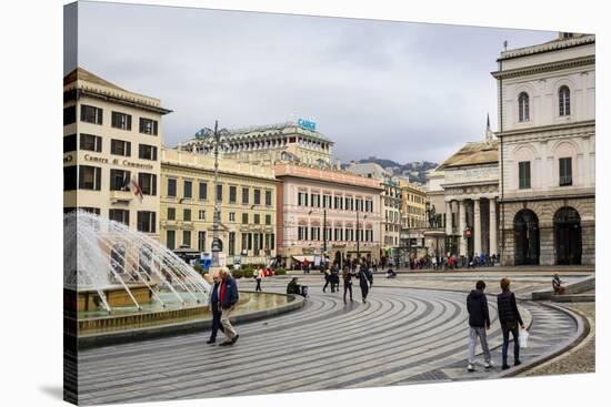 De Ferrari Square, Genoa, Liguria, Italy, Europe-Yadid Levy-Stretched Canvas
