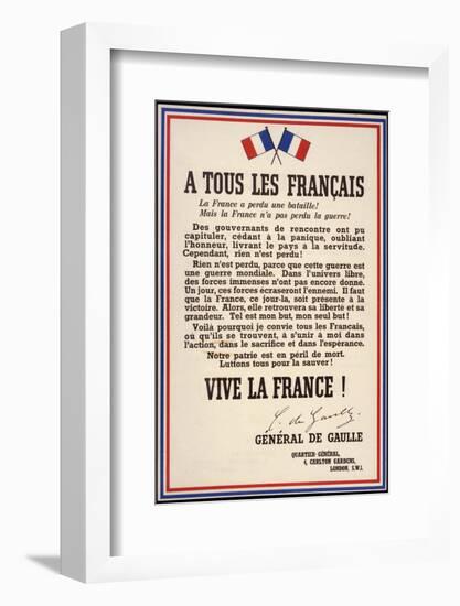 De Gaulle Declaration-null-Framed Photographic Print