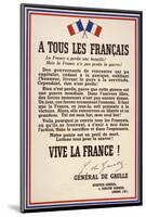 De Gaulle Declaration-null-Mounted Photographic Print