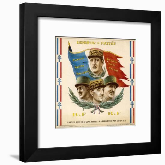 De Gaulle, Leclerc, Catroux and Koenig, Free French Military Commanders-null-Framed Art Print