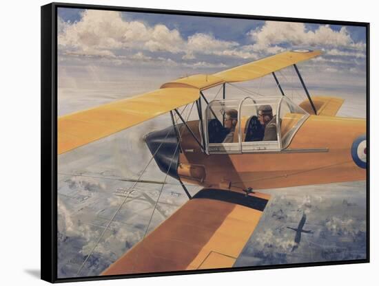 De Havilland Dh.82 Tiger Moth Basic Trainer Biplane from the 1930'S-null-Framed Stretched Canvas