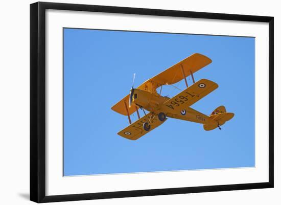 De Havilland Dh 82A Tiger Moth Biplane, Warbirds over Wanaka, Airshow, New Zealand-David Wall-Framed Photographic Print