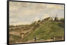 De heuvel van Montmartre met steengroeve / The hill of Montmartre with stone quarry. Date/Period...-VINCENT VAN GOGH-Framed Poster