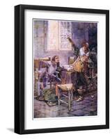 De La Tour Refuses to Yield His Allegiance 1630, C.1920-Henry Sandham-Framed Giclee Print
