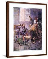 De La Tour Refuses to Yield His Allegiance 1630, C.1920-Henry Sandham-Framed Giclee Print