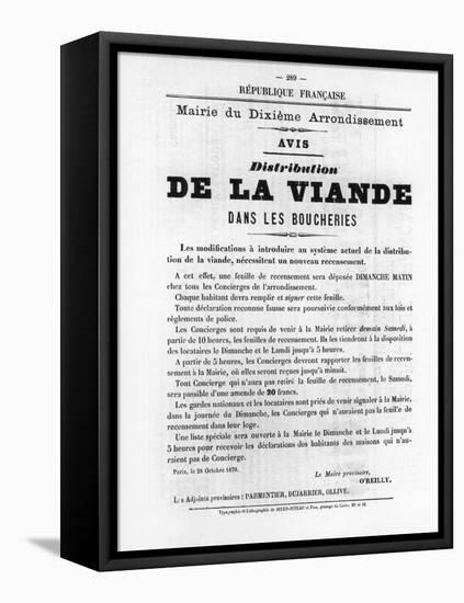 De La Viande, from French Political Posters of the Paris Commune, May 1871-null-Framed Stretched Canvas