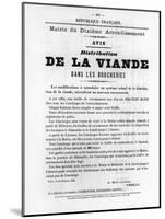 De La Viande, from French Political Posters of the Paris Commune, May 1871-null-Mounted Giclee Print