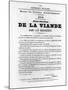 De La Viande, from French Political Posters of the Paris Commune, May 1871-null-Mounted Giclee Print