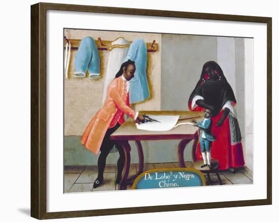 De Lobo y Negra: Chino, 18th Century-null-Framed Giclee Print