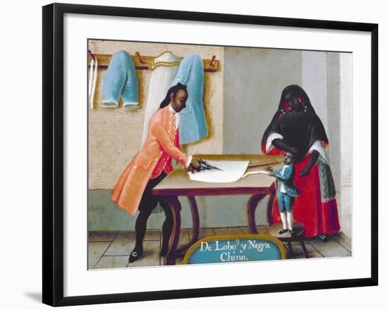 De Lobo y Negra: Chino, 18th Century-null-Framed Giclee Print