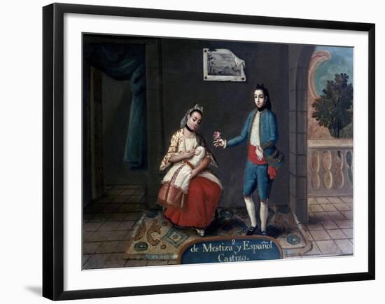 De Mestiza y Español Castizo, Mixed Race Marriages in Mexico-null-Framed Giclee Print