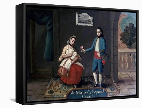 De Mestiza y Español Castizo, Mixed Race Marriages in Mexico-null-Framed Stretched Canvas