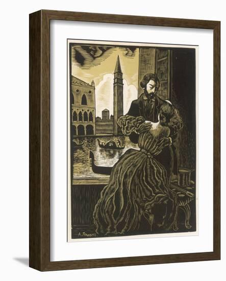 De Musset with Sand-Auguste Rouquet-Framed Art Print