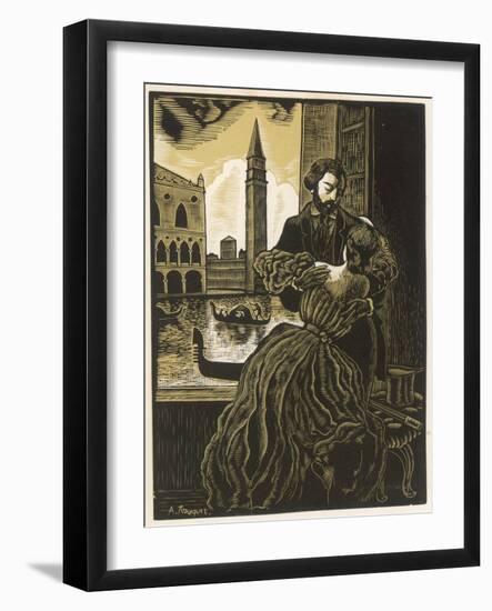 De Musset with Sand-Auguste Rouquet-Framed Art Print