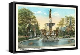 De Pew Fountain, University Park, Indianapolis-null-Framed Stretched Canvas