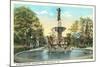 De Pew Fountain, University Park, Indianapolis-null-Mounted Art Print