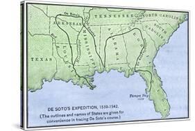 De Soto Expedition's Route across Southeast North America, 1539-1542-null-Stretched Canvas