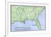 De Soto Expedition's Route across Southeast North America, 1539-1542-null-Framed Giclee Print