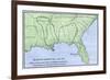 De Soto Expedition's Route across Southeast North America, 1539-1542-null-Framed Giclee Print