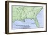 De Soto Expedition's Route across Southeast North America, 1539-1542-null-Framed Giclee Print