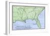 De Soto Expedition's Route across Southeast North America, 1539-1542-null-Framed Giclee Print