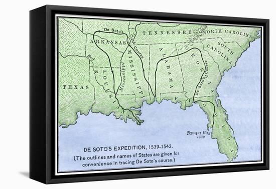 De Soto Expedition's Route across Southeast North America, 1539-1542-null-Framed Stretched Canvas