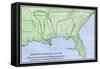 De Soto Expedition's Route across Southeast North America, 1539-1542-null-Framed Stretched Canvas