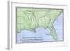 De Soto Expedition's Route across Southeast North America, 1539-1542-null-Framed Giclee Print