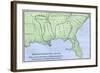 De Soto Expedition's Route across Southeast North America, 1539-1542-null-Framed Giclee Print