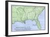 De Soto Expedition's Route across Southeast North America, 1539-1542-null-Framed Giclee Print