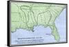 De Soto Expedition's Route across Southeast North America, 1539-1542-null-Framed Stretched Canvas