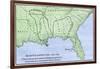 De Soto Expedition's Route across Southeast North America, 1539-1542-null-Framed Giclee Print