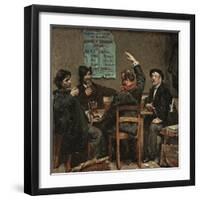 De Stamtafel: Storytelling in a Cafe, 1879 (Oil on Panel)-David Oyens-Framed Giclee Print