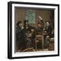 De Stamtafel: Storytelling in a Cafe, 1879 (Oil on Panel)-David Oyens-Framed Giclee Print