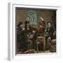 De Stamtafel: Storytelling in a Cafe, 1879 (Oil on Panel)-David Oyens-Framed Giclee Print