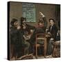 De Stamtafel: Storytelling in a Cafe, 1879 (Oil on Panel)-David Oyens-Stretched Canvas