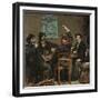 De Stamtafel: Storytelling in a Cafe, 1879 (Oil on Panel)-David Oyens-Framed Giclee Print